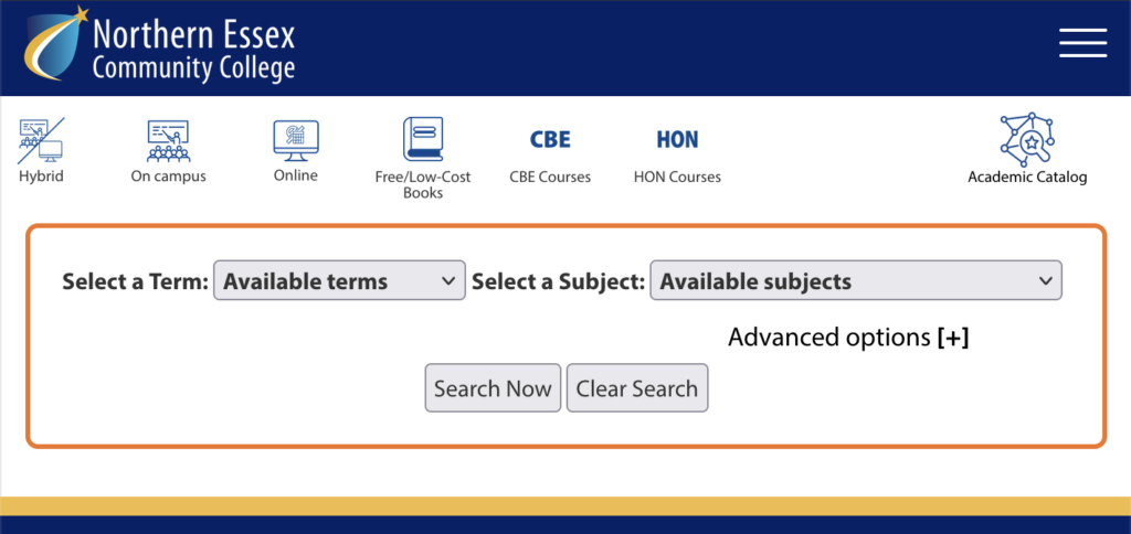 NECC course search tool